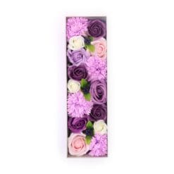 Soap Flower Long Gift Box -  Lavender Rose & Carnation