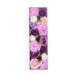 Soap Flower Long Gift Box -  Lavender Rose & Carnation