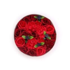 Soap Flower Round Gift Box - Classic Red Roses