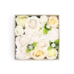 Soap Flower Square Gift Box - Wedding Blessings - White & Ivory