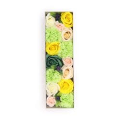 Soap Flower Long Gift Box - Spring Celebrations - Yellow & Greens