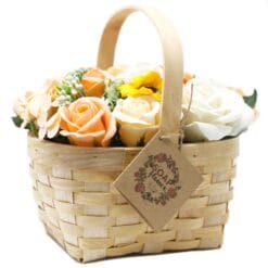 Bouquet in Wicker Basket - Orange
