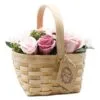 Bouquet in Wicker Basket - Pink