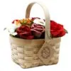 Bouquet in Wicker Basket - Red