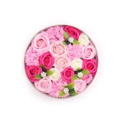 Soap Flower Round Gift Box - Baby Blessings - Pinks