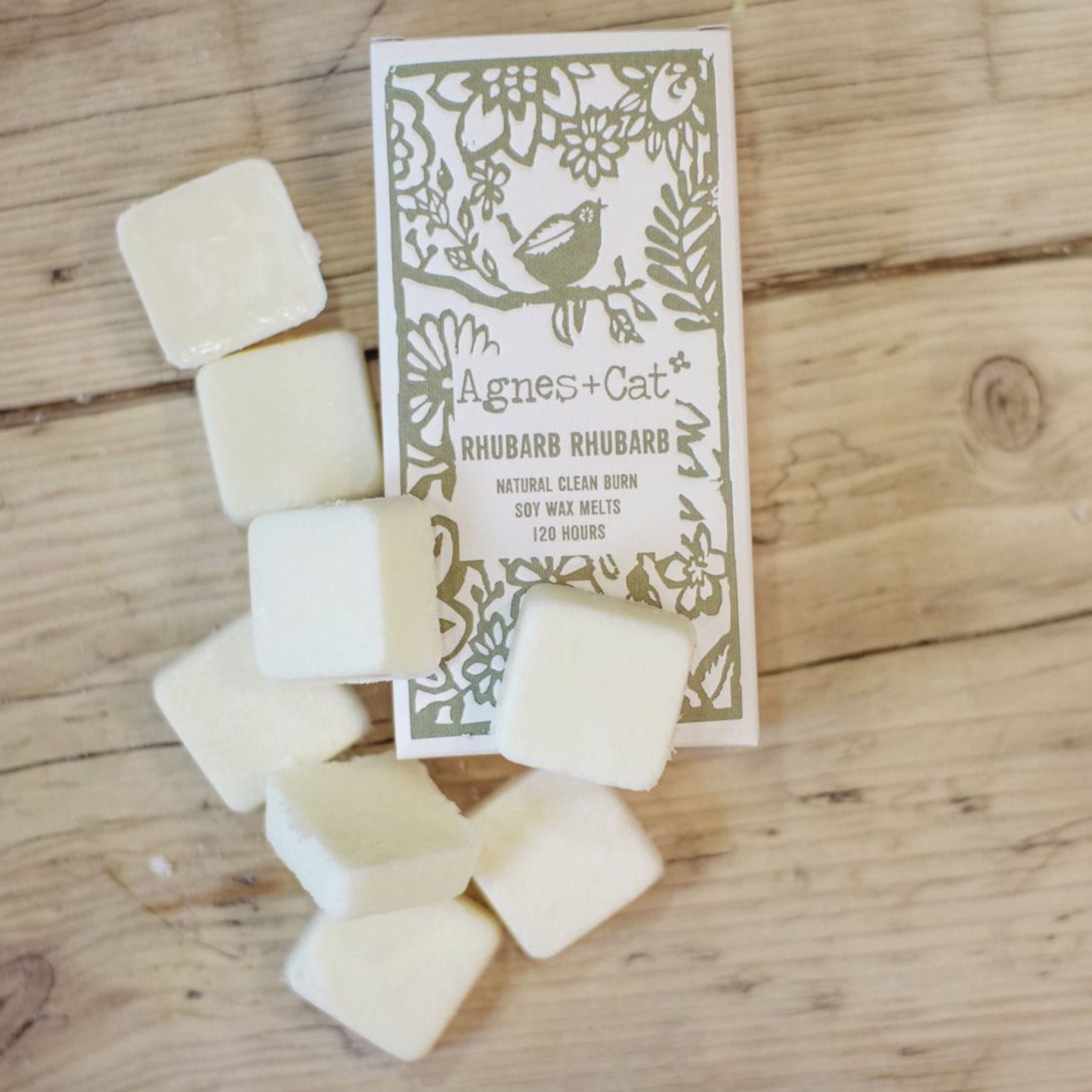 Agnes + Cat Box of 8 Natural Soy Wax Melts - Rhubarb Rhubarb - Image 2