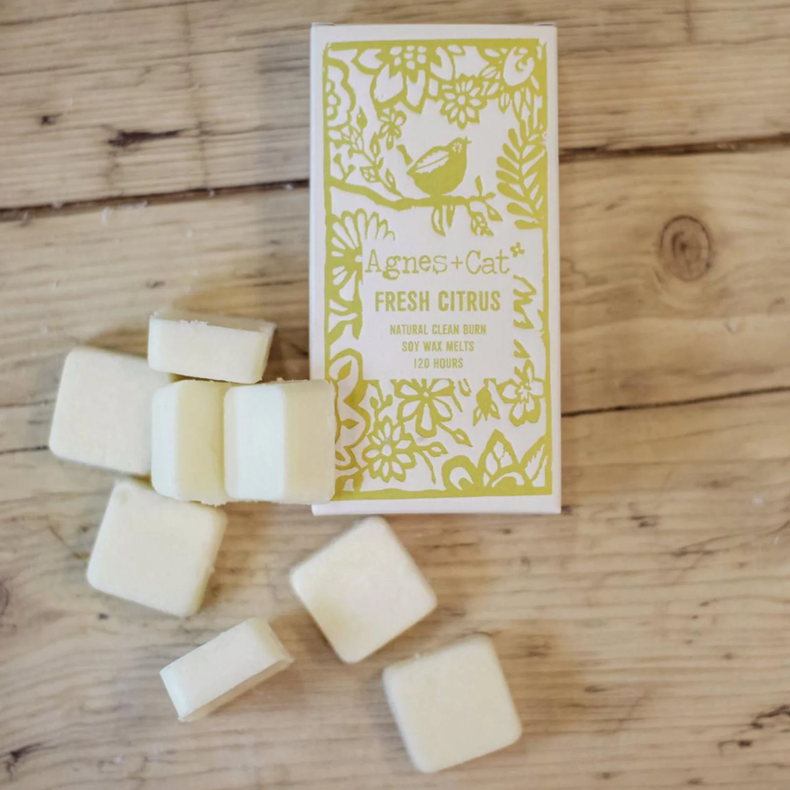 Agnes + Cat Box of 8 Natural Soy Wax Melts - Fresh Citrus - Image 2