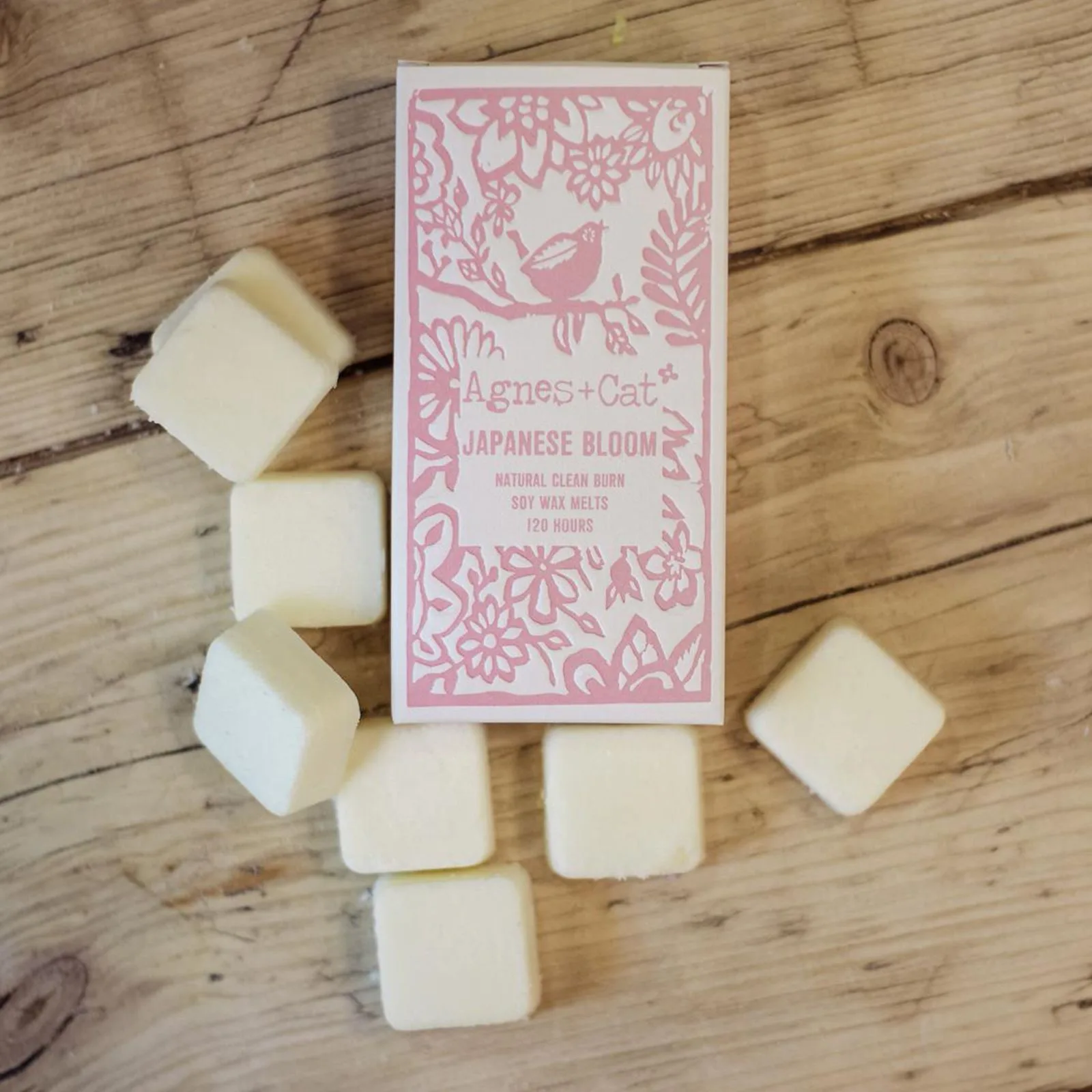 Agnes + Cat Box of 8 Natural Soy Wax Melts - Japanese Bloom - Image 2
