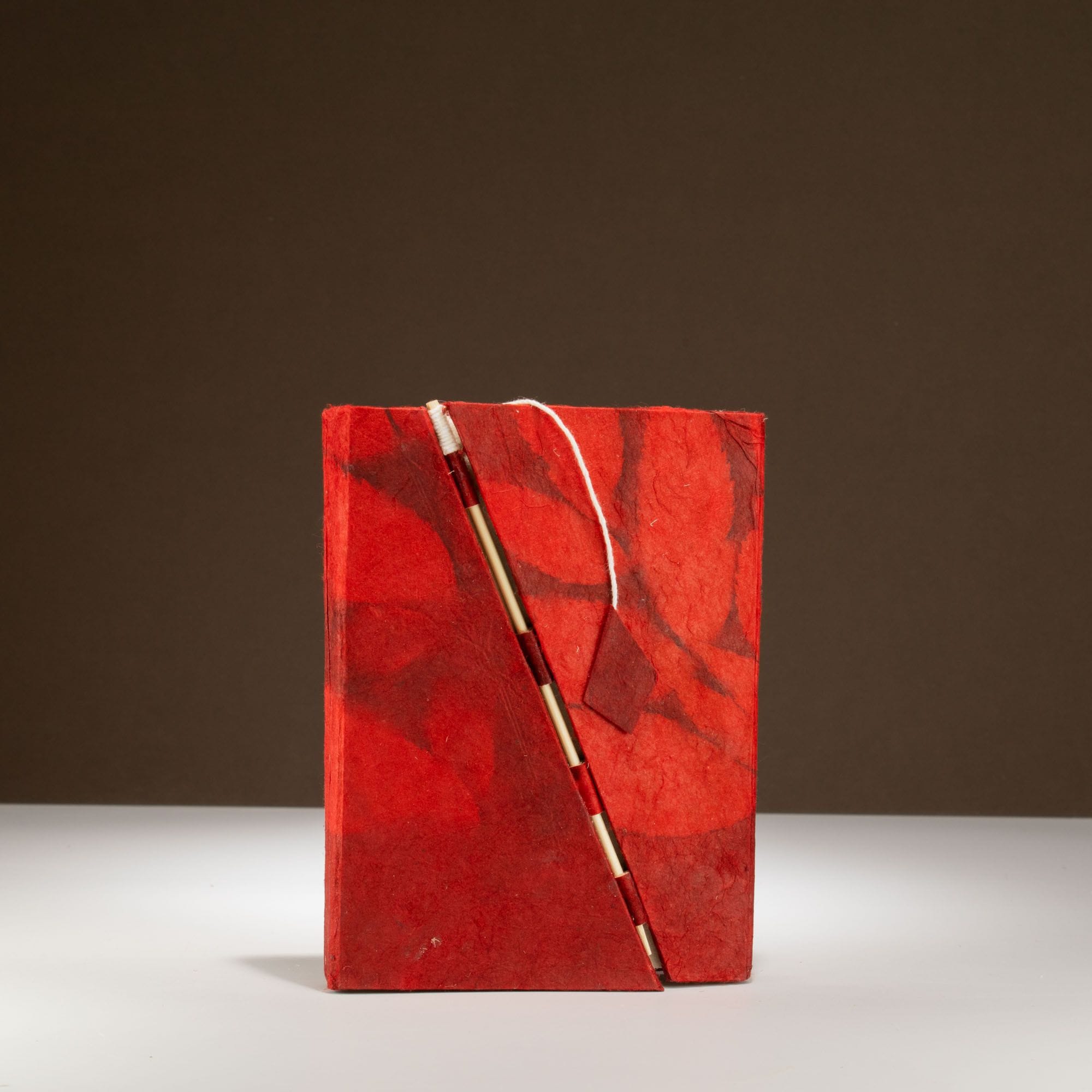 Lokta Floral Bamboo Notebook (15x12cm) – Ruby - Image 4